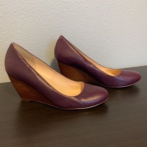 Coke Haan purple wedge heels size 8.5